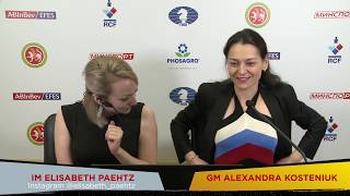 2019 Womens Candidates Round 10 Kosteniuk tells about her victory over Gunina [upl. by Brenza]