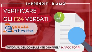 Verificare gli F24 versati  Servizio dellAgenzia delle Entrate [upl. by Eerahc]