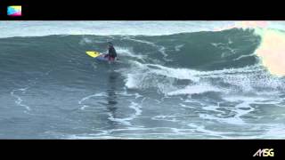 Jeff Rowley Board Testing Channel Islands 72 MSG at Bells Beach Torquay [upl. by Leoni]