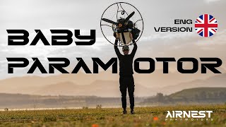 Baby paramotor  small paramotor from Airnest Paramotors  review [upl. by Lyrred]