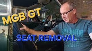 mgb gt seat removal and checking floor pans [upl. by Cired574]