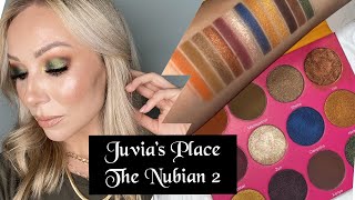 Juvia’s Place the Nubian 2 Eyeshadow palette Green Eye Makeup Look  Eve Pavlova [upl. by Raycher]