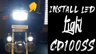 Install Led light and H4 holder in cd100ssamjvlogpurbacustomledlightmodifycd100ss [upl. by Domonic]