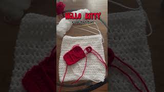 Hello Kitty Crochet Beanie ❤️ easy cute project crochetaddict crochetbeanie crocheting [upl. by Sakram818]