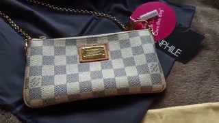 Louis Vuitton Damier Azur Milla PochetteClutch MM Unboxing [upl. by Bain7]