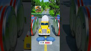 MixColorSuperLongCityBuseDoubleFlatbedBeamNGDrive 48 shortvideo shortsfeed shortsviral [upl. by Redyr]