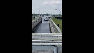 Ship entering Empel lock Sluis Empel North Brabant Netherlands no sound [upl. by Manly]