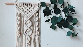 Macrame wall hanging tutorial  Easy beginner DIY [upl. by Odele]