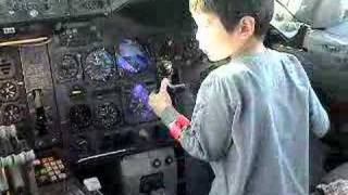 Flying lesson in Boeing 747 cockpit [upl. by Euqram]