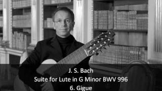 J S Bach  Suite for Lute in G Minor BWV 996  6 Gigue 66 [upl. by Brantley]