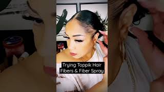 Trying Toppik Hair Fiber Spray toppik tractionalopecia noedges hairloss [upl. by Ynafets]