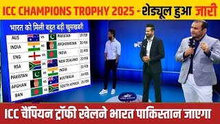 ICC champions trophy 2025  Ind vs pak match date announce  icc champions trophy 2025 schedule [upl. by Atinehc]