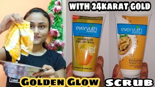 Everyuth Scrub and everyuth golden glow peel off mask for clearglowing skin  Browngirlz Tips [upl. by Aineval]