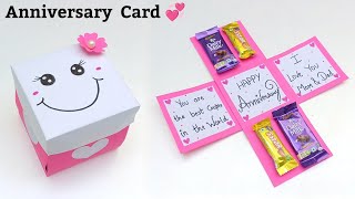 DIY  Beautiful Anniversary Card Making  How to make anniversary card  anniversary card for parent [upl. by Hardunn693]