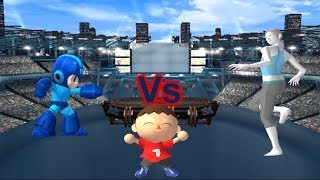 SSBB Dolphin Emulated Megaman Vs Villager Vs Wii Fit Trainer [upl. by Sherline459]