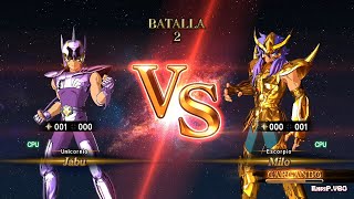 Jabu de Unicornio VS Milo de Escorpio Hardest AI  Saint Seiya Soldiers Soul [upl. by Nnaecarg]