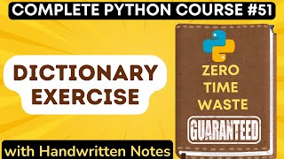 Python Dictionary Practice Exercise  Python Tutorial  51 [upl. by Otila402]