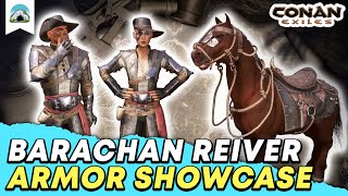 Barachan Reiver Armor amp Saddle Community Challenge  Testlive Showcase  Conan Exiles [upl. by Topliffe]