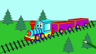 Let’s color a train Cartoons for children toddlers Coloring a locomotive [upl. by Wootan]