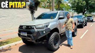 TOYOTA HILUX COM PNEU 35x125 R17 ERGUIDA 55 CM LIFT  BODYLIFT [upl. by Itsirc]