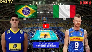 BRASIL X ITÃLIA AO VIVO LIGA DAS NAÃ‡Ã•ES DE VÃ•LEI MASCULINO [upl. by Fidele578]