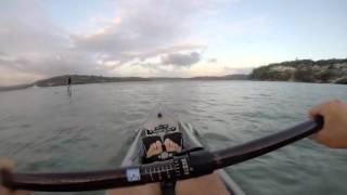 Kayak surfski Vajda Hawx 46 Bay surf Feb16 [upl. by Mendelsohn]