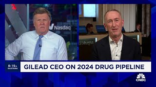 Gilead CEO On 2024 drug pipeline Expect results from around two dozen clinical trials [upl. by Etennaej650]