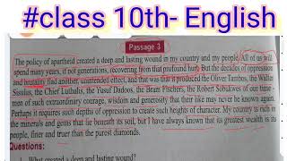 6 Oct 2024 class 10th English chapter2 long walk to Freedom passages questions by KCSIR [upl. by Cleave553]