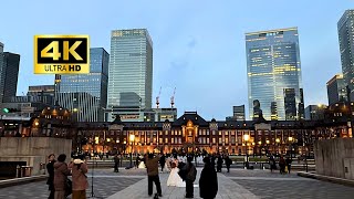 夜散歩前編冬の暮れの東京駅。夜景から丸の内仲通りイルミネーションへ。 [upl. by Dick]