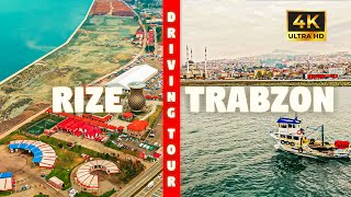 Rize  Trabzon  4K DrivingTour  Turkish  BlackSea [upl. by Shirah]