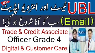 UBL Bank Jobs 2024 Officer Grade 4 Test Update today [upl. by Anderer]