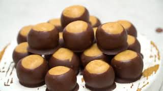 Classic 4Ingredient BUCKEYE Peanut Butter Balls [upl. by Sacul]