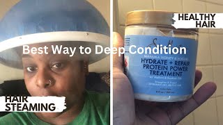 The Best Way to Deep Condition  Shea Moisture Protein Power Treatment [upl. by Nomrac]