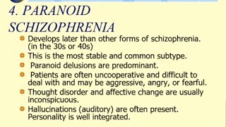 Schizophrenia  part 2 types of schizophreniamanagement of schizophreniareuben [upl. by Miharbi]