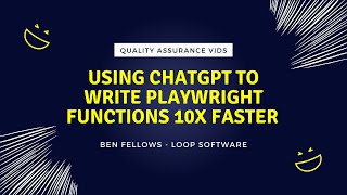 Using ChatGPT to write Playwright functions POM 10x faster at scale proof of concept [upl. by Theodore674]