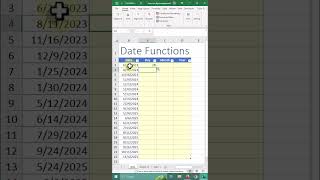 Excel Date Functions  DAY MONTH YEAR [upl. by Nagram902]