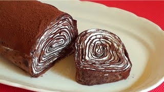 CLATITE DE CIOCOLATA IN ZECE MINUTE  CREPE ROLL WITH CHOCOLATE [upl. by Noble]