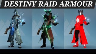 Destiny Showcasing ALL Warlock Raid Armour With Ornaments [upl. by Bruner247]