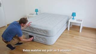 Matelas Gonflable Intex Supreme Bed Fiber Tech 2 places  64464 [upl. by Wsan]