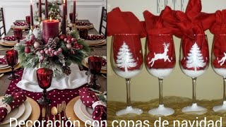 Decoración con copas de navidad floreros y arboles de cristal [upl. by Mays]