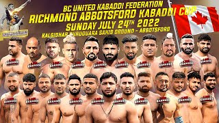 LIVE  Canada Kabaddi  Abbotsford Richmond Kabaddi Cup 2022 [upl. by Harragan]