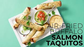 AirFried Buffalo Salmon Taquitos  HyVee Seasons [upl. by Ineslta]