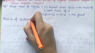 Calculate the mass percent of different elements present in sodium sulphate Na2SO4 ncert [upl. by Dwight]