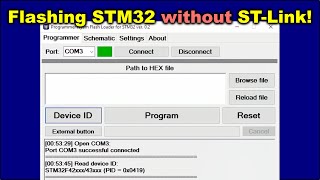 Simple UART programmer for STM32  Nyam Flash Loader STM32 NEW VERSION [upl. by Anairam]