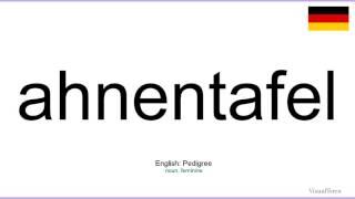 How to pronounce Ahnentafel German [upl. by Aman]