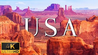 FLYING OVER THE USA 4K UHD  Relaxing Music With Stunning Beautiful Nature 4K Video Ultra HD [upl. by Rundgren]