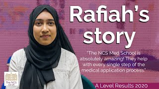 Meet Rafiah  NCS Med School 2020 Student sixthform alevel education 6thform london [upl. by Nolur]