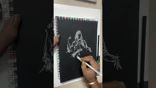 Scribble with black paper cuadro143 shorts youtubeshorts art scribbleart trending [upl. by Sair]