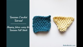 Tunisian Crochet Tutorial  Shaping fabric into a triangle using the Full Stitch  Left handed [upl. by Attiuqihc]