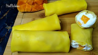 Mango Crepe Cake  Crepe Roll With Mango [upl. by Ettecul]